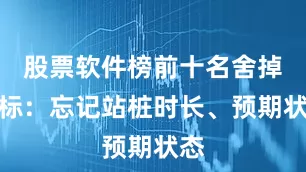 股票软件榜前十名舍掉目标：忘记站桩时长、预期状态