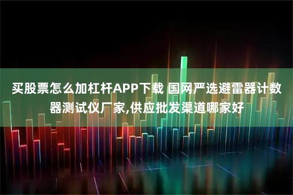 买股票怎么加杠杆APP下载 国网严选避雷器计数器测试仪厂家,供应批发渠道哪家好